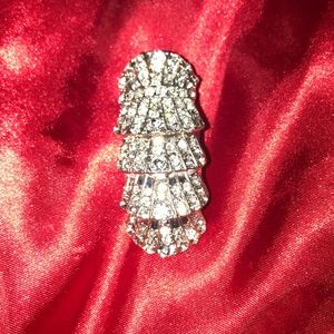 Rhinestone statement ring knuckle ring